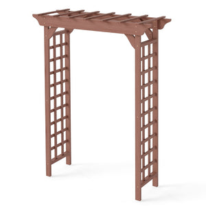 English Elm Wooden Garden Arch Solid Lattice Frame for Climbing Vines Weddings and Backyard Decor W2640P356950