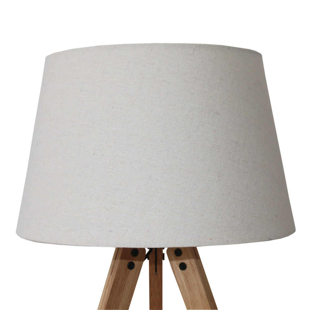 English Elm Ashcroft Furniture - High Quality Hotel Scandinavian Modern Birch Tripod Bedside Lamp With Soft Linen Shade & Black Accents B183P315121