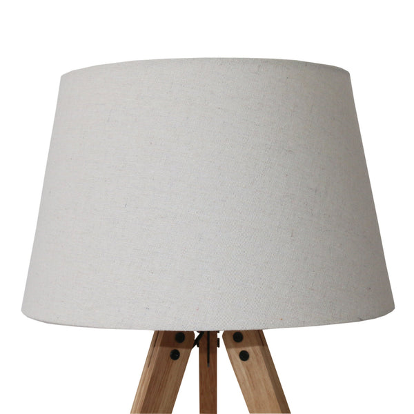 English Elm Ashcroft Furniture - High Quality Hotel Scandinavian Modern Birch Tripod Bedside Lamp With Soft Linen Shade & Black Accents B183P315121