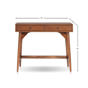 Alpine Furniture Flynn Mini Desk – Compact Design With Durable Drawer Construction For Small Spaces And Easy Assembly Chestnut Mahogany Solids & Veneer 966-95-alpine