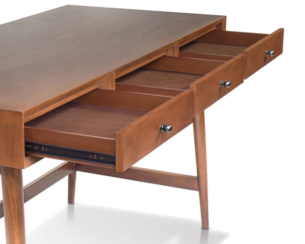 Alpine Furniture Flynn Mini Desk – Compact Design With Durable Drawer Construction For Small Spaces And Easy Assembly Chestnut Mahogany Solids & Veneer 966-96-alpine