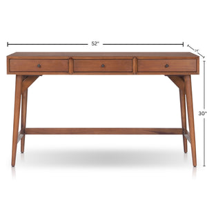 Alpine Furniture Flynn Mini Desk – Compact Design With Durable Drawer Construction For Small Spaces And Easy Assembly Chestnut Mahogany Solids & Veneer 966-96-alpine