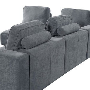 English Elm 2-piece L-shaped Sectional Sofa with Wood Legs Modular Seating for Living Room N758838485E