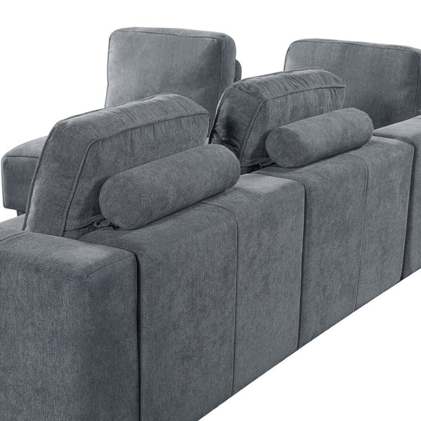 English Elm 2-piece L-shaped Sectional Sofa with Wood Legs Modular Seating for Living Room N758838485E