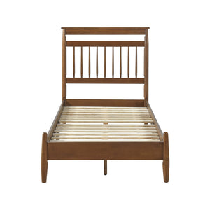 English Elm Transitional Queen Platform Bed with Arts & Crafts Inspired Wood Frame, Warm Finish, Slat Support Chestnut 49.25 L x 30.5 W x 6.5 H B011P207877