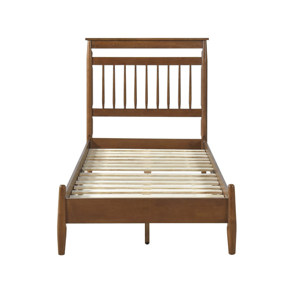 English Elm Transitional Queen Platform Bed with Arts & Crafts Inspired Wood Frame, Warm Finish, Slat Support Chestnut 49.25 L x 30.5 W x 6.5 H B011P207877