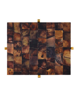 Currey & Company Casey Mother Of Pearl Accent Table – Luxurious Mosaic Shell Design With Chic Brass Frame For Elegance Natural Pen Shell ,Stainless Steel ,Engineered Wood 4000-0226-currey-company