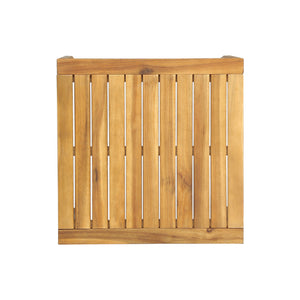 English Elm Christopher Knight Home® - LEAH Acacia 3-Piece Outdoor Chat Set with Water-Resistant Cushions and Slat Paneled Tabletop Brown 40 L x 25.75 W x 18.75 H 60915.00BRNDT