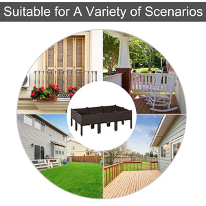 English Elm Outsunny 6-Piece Elevated Garden Bed Kit - Self-Watering Planters For Easy Outdoor Gardening Fun! W2225P174397-GIGA
