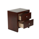 English Elm Kali Wooden 2-Drawer Nightstand In Brown Cherry