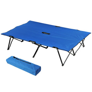 English Elm Outsunny 2-Person Folding Camping Cot - Extra Wide Elevated Portable Bed For Comfort & Easy Travel W2225P217032-GIGA