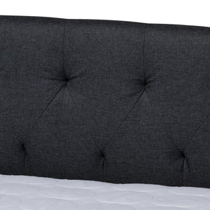 Baxton Studio Baxton Modern Upholstered Daybed with Roll-Out Trundle - Stylish Sofa, Extra Sleeping Space Solution Dark CF9044-Charcoal-Daybed-F/T