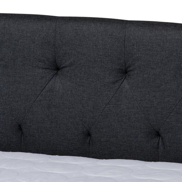 Baxton Studio Baxton Modern Upholstered Daybed with Roll-Out Trundle - Stylish Sofa, Extra Sleeping Space Solution Dark CF9044-Charcoal-Daybed-F/T