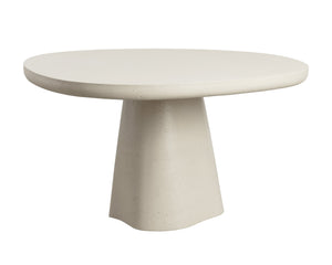 Sunpan Celica Dining Table - Contemporary Asymmetrical Design In Matte Finish For Indoor & Outdoor Elegance Cream Concrete 111947