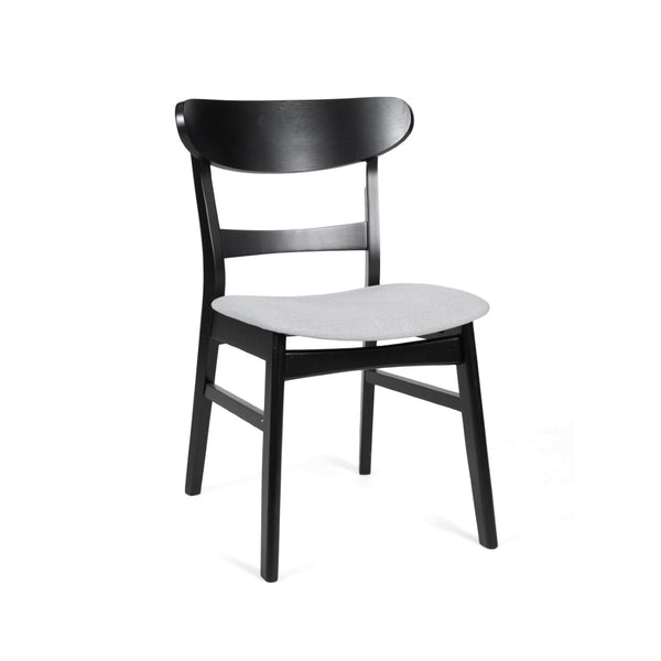 English Elm [video] Mid-century Modern Rubberwood Dining Set Seats Four with Upholstered Chairs N759S001001E