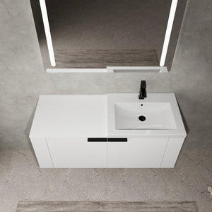 English Elm 48 Modern Bathroom Vanity Sink Combo with Soft-Close Doors, Engineered Wood, Spacious Storage, Easy Assembly Ameican White Oak W1972S00012