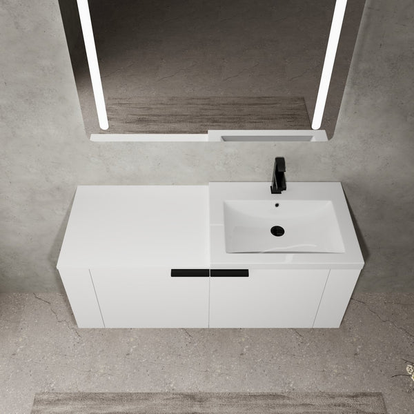 English Elm 48 Modern Bathroom Vanity Sink Combo with Soft-Close Doors, Engineered Wood, Spacious Storage, Easy Assembly Ameican White Oak W1972S00012