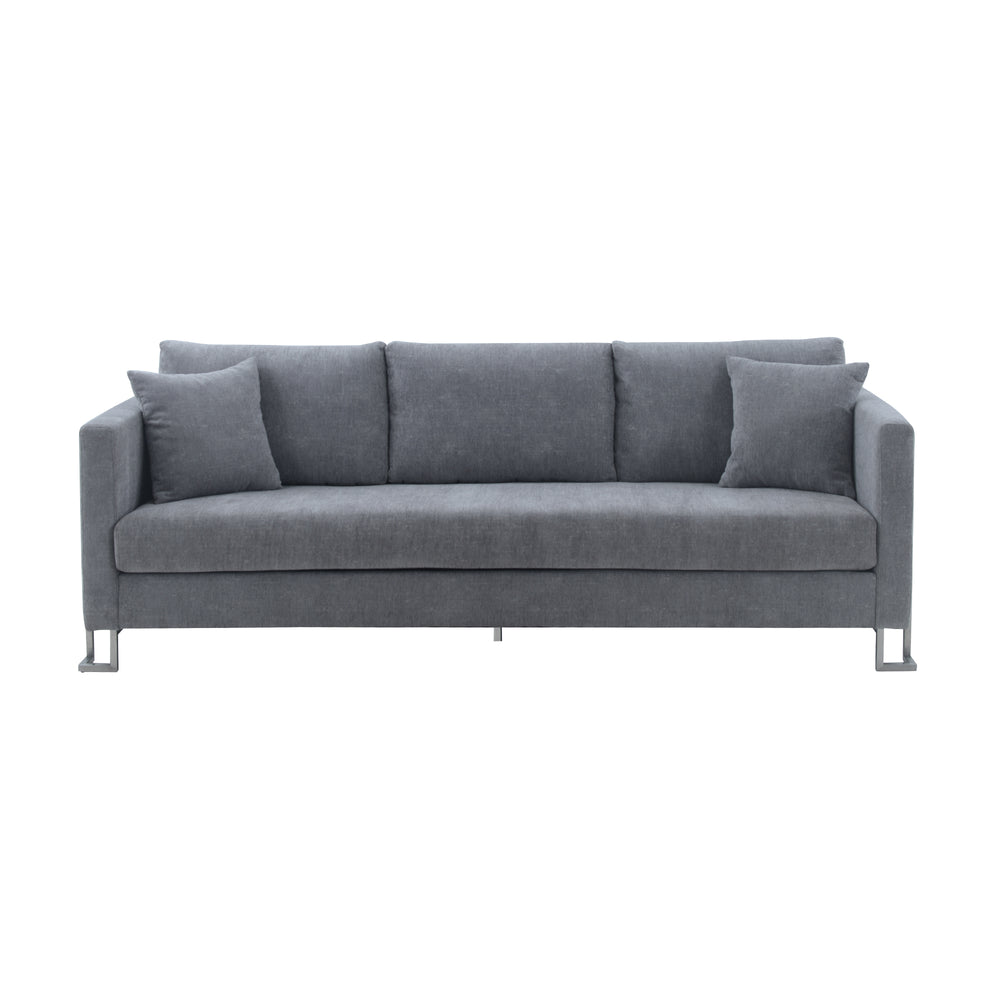 English Elm Kelora Gray Upholstered Sofa with Plush Foam Cushions, Seats 4, Durable Fabric, No Assembly Needed B2736P354333