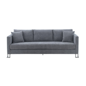 English Elm Kelora Gray Upholstered Sofa with Plush Foam Cushions, Seats 4, Durable Fabric, No Assembly Needed B2736P354333