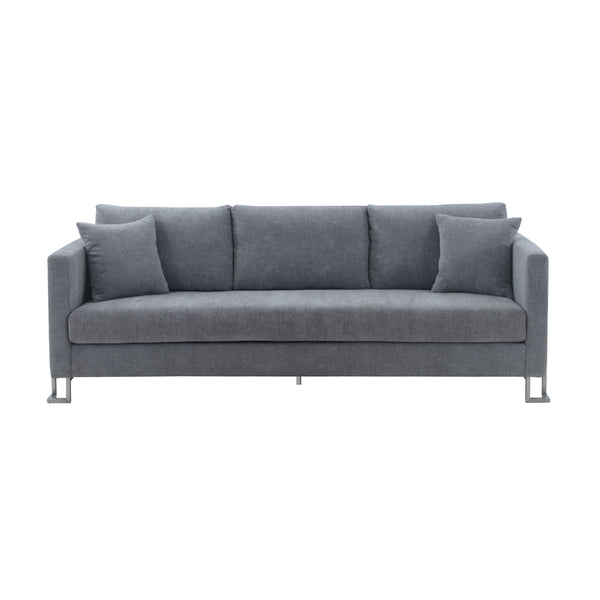 English Elm Kelora Gray Upholstered Sofa with Plush Foam Cushions, Seats 4, Durable Fabric, No Assembly Needed B2736P354333
