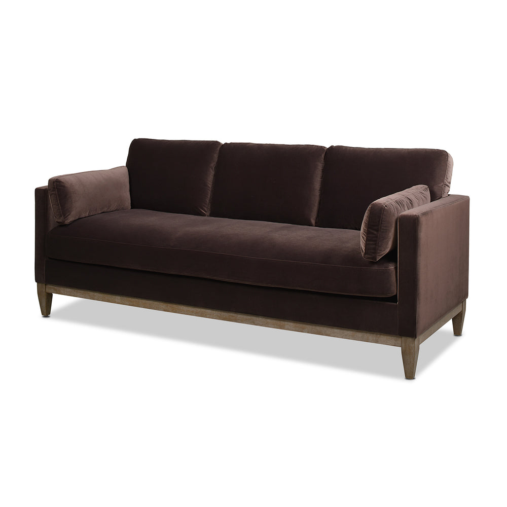 English Elm Jennifer Taylor Home - Knox 84" Modern Farmhouse Sofa In Deep Brown Velvet - Family-Friendly Comfort & Style For Your Home B2719P238332