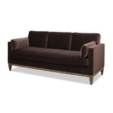 English Elm Knox 84" Modern Farmhouse Sofa, Deep Brown Performance Velvet