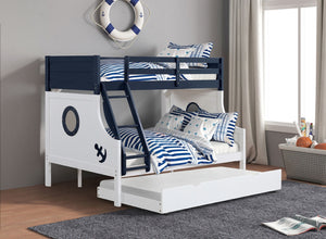 English Elm Twin Over Full Bunk Bed - Stylish Nautical Design With Safety Features, Storage Options & Trundle Ready B2741S00489-GIGA