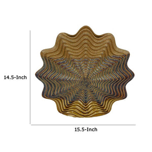 English Elm Decorative Handcrafted Ceramic Vase with Rosette Ridges Earthy Brown Gray Glaze 15 Inch B056P417010