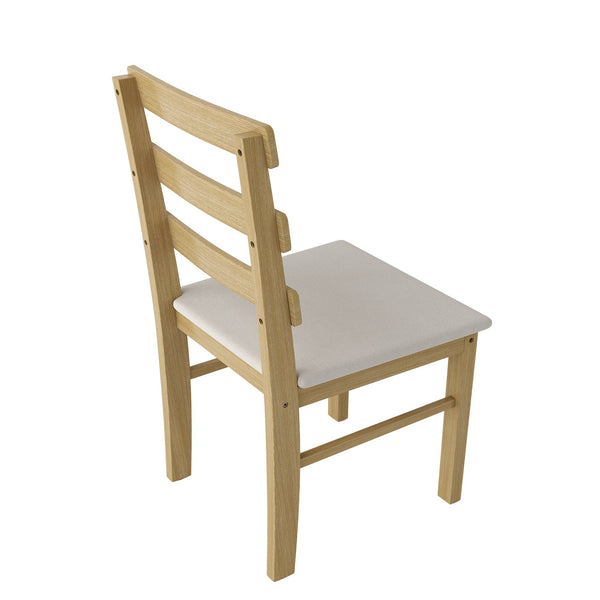 English Elm For Scandinavian Dining Chair Set Upholstered Seat Wooden Frame Three Slat Back Sleek Modern Design, 275LB Capacity Beige W395P316336