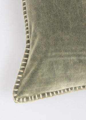 English Elm Stonewashed Cotton Velvet Throw Pillow - Hand-Stitched Edges, Plush Luxury Accent For Any Space B346P321286-GIGA