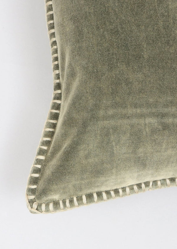 English Elm Stonewashed Cotton Velvet Throw Pillow - Hand-Stitched Edges, Plush Luxury Accent For Any Space B346P321286-GIGA