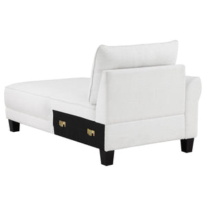 English Elm Granholm Teddy Bear Fabric Sectional Sofa with Curved Arms and Tapered Wood Legs B062S01454