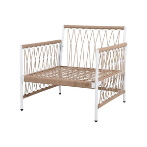 English Elm 3-piece Outdoor Bohemian Rope Lounge Set with Tempered Glass Table for Patio N767P306731B_N767P306732B