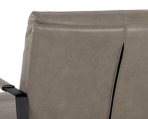 Sunpan Sterling Mid-Century Modern Lounge Chair - Luxurious Italian Leather & Industrial Design Comfort Missouri Stone Leather