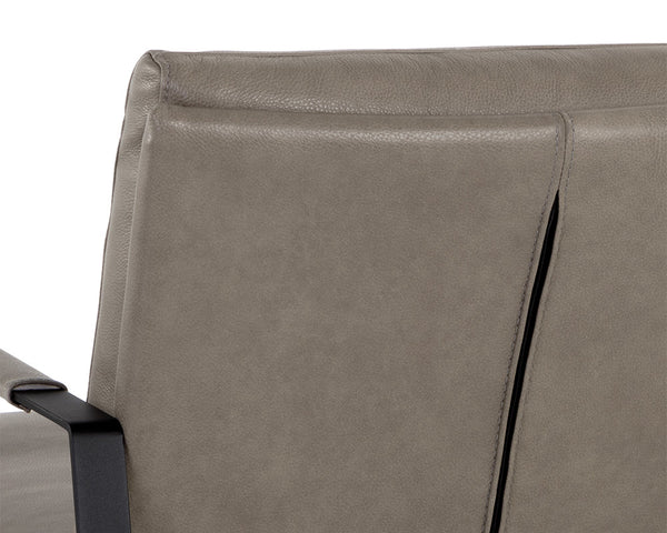 Sunpan Sterling Mid-Century Modern Lounge Chair - Luxurious Italian Leather & Industrial Design Comfort Missouri Stone Leather