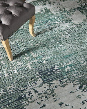 Feizy Rugs Zarah Modern Elegant Hand-tufted Wool & Viscose Abstract Watercolor Area Rug For Serene Spaces Green,White Viscose,Wool Zrh8917fgrn000j00