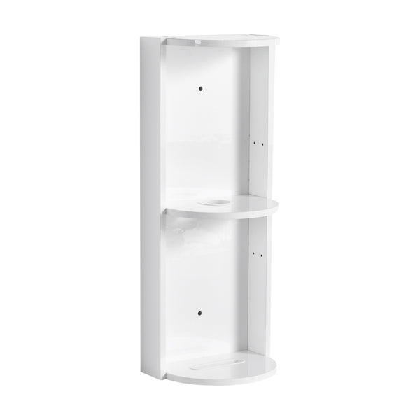 English Elm 12" Bathroom Wall-Mounted Storage Rack with Three-Tier Floating Shelves, Durable Scratch-Resistant Plywood Organizing Solution Glossy White W999P277165