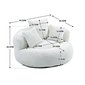 English Elm Lazy Sofa Oversized Ergonomic Bean Bag Lounger with High Wrap Back, Plush Chenille Foam Comfort for Living Room, Bedroom, Office Beige W395P252048