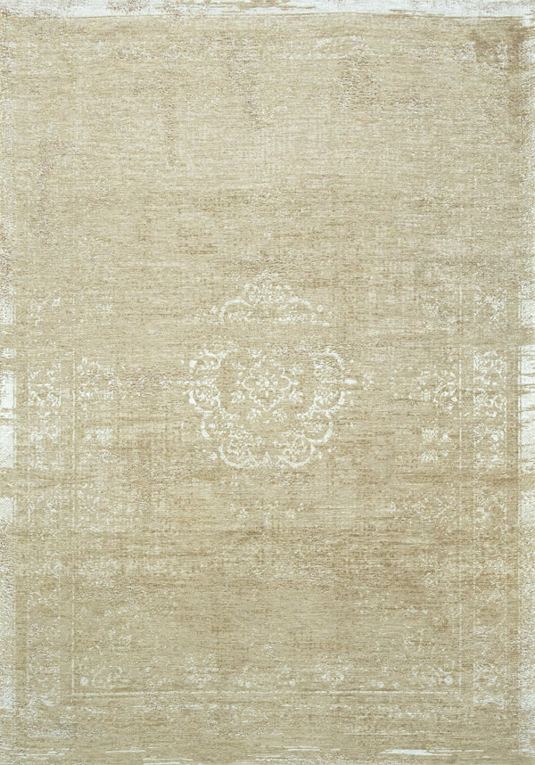 Louis De Poortere Fading World Medallion - Timeless Elegance With Vintage Charm In A Modern, Distressed Design Rug Brown,White 100% Pet Poly (40% Rpet) 117848-louis-de-poortere
