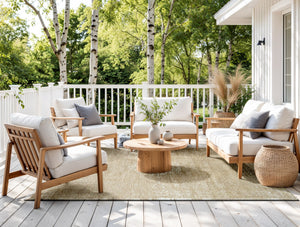 Louis De Poortere Fading World Medallion - Timeless Elegance With Vintage Charm In A Modern, Distressed Design Rug Brown,White 100% Pet Poly (40% Rpet) 117848-louis-de-poortere