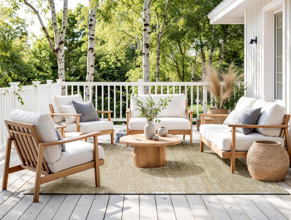 Louis De Poortere Fading World Medallion - Timeless Elegance With Vintage Charm In A Modern, Distressed Design Rug Brown,White 100% Pet Poly (40% Rpet) 117848-louis-de-poortere