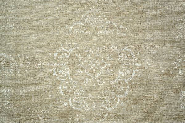 Louis De Poortere Fading World Medallion - Timeless Elegance With Vintage Charm In A Modern, Distressed Design Rug Brown,White 100% Pet Poly (40% Rpet) 117848-louis-de-poortere