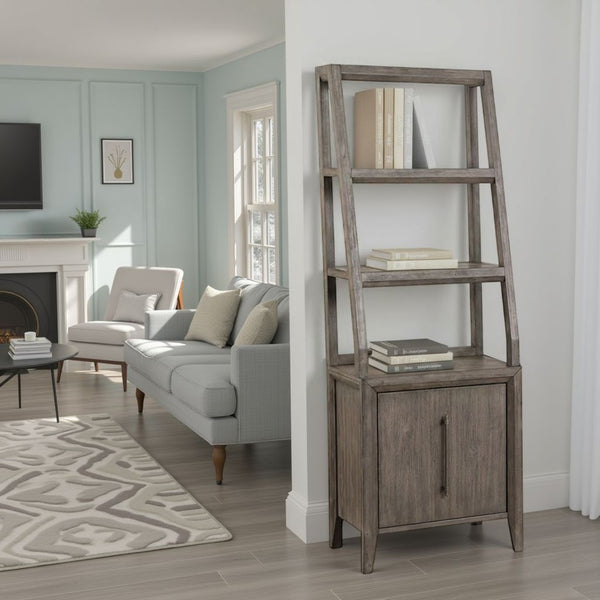 English Elm Avana 72 Inch Pier Cabinet Acacia Veneer Open Shelving Fully Assembled Study Storage B108P468530