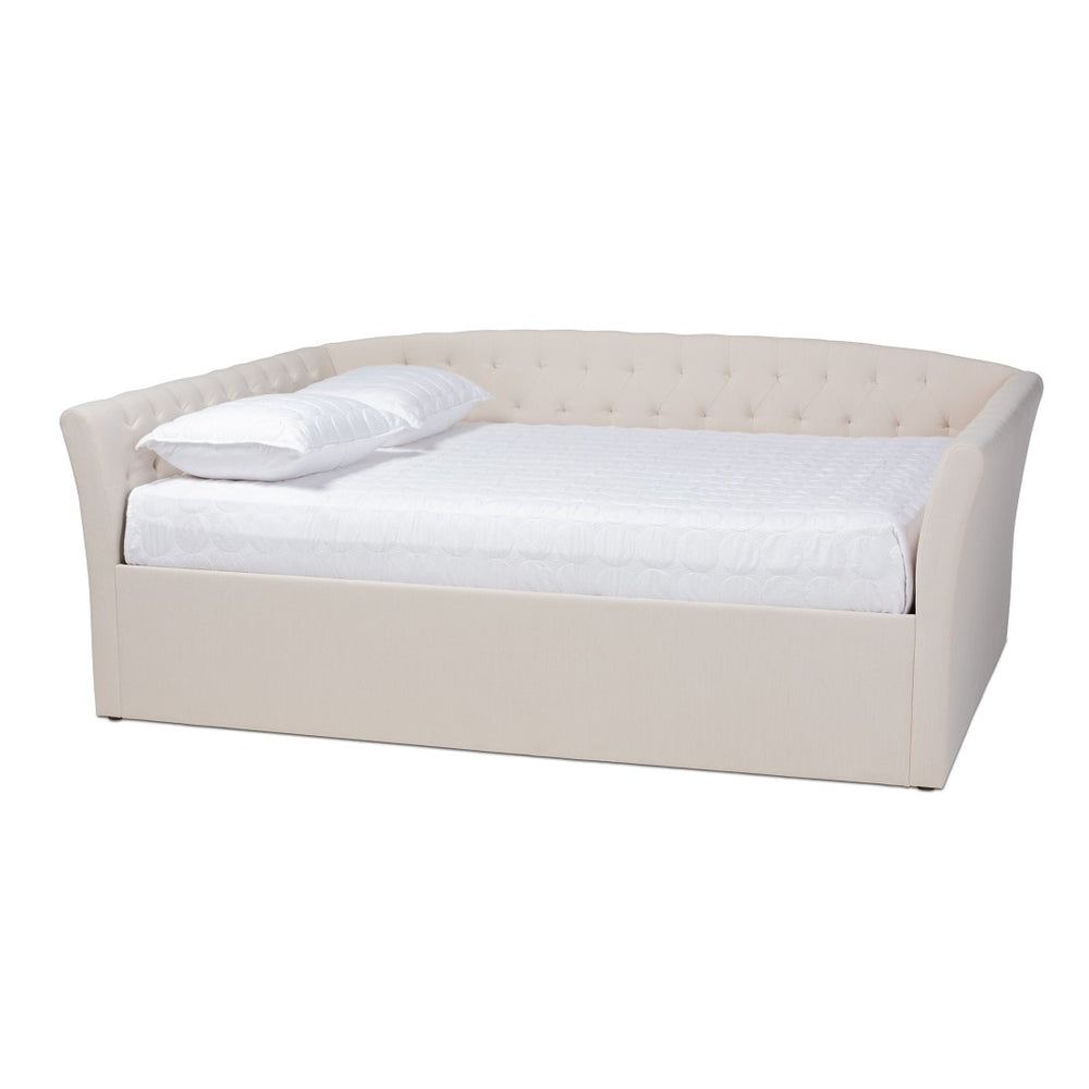 Baxton Studio Baxton Studio Delora Elegant Beige Upholstered Queen Daybed with Button Tufting & Easy Assembly CF9044-B-Beige-Daybed-Q
