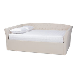Baxton Studio Baxton Studio Delora Elegant Beige Upholstered Queen Daybed with Button Tufting & Easy Assembly CF9044-B-Beige-Daybed-Q