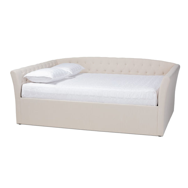 Baxton Studio Baxton Studio Delora Elegant Beige Upholstered Queen Daybed with Button Tufting & Easy Assembly CF9044-B-Beige-Daybed-Q