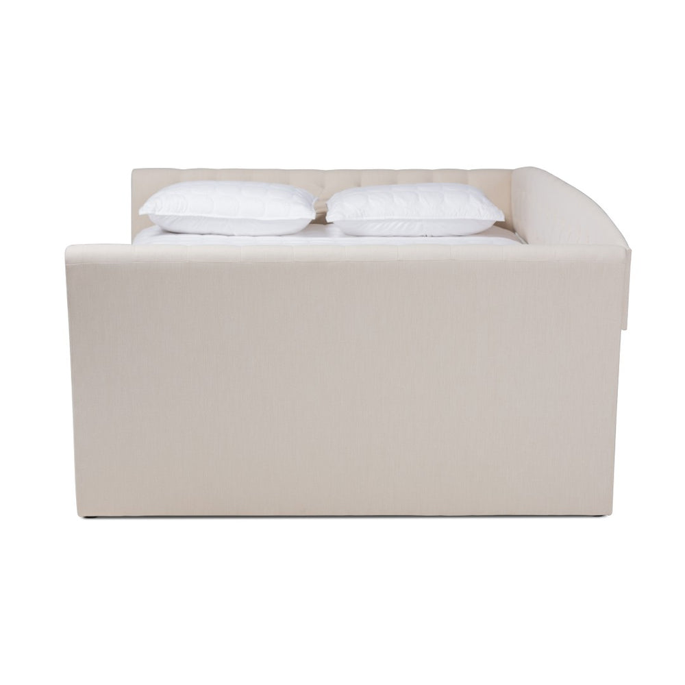 Baxton Studio Baxton Studio Delora Elegant Beige Upholstered Queen Daybed with Button Tufting & Easy Assembly CF9044-B-Beige-Daybed-Q