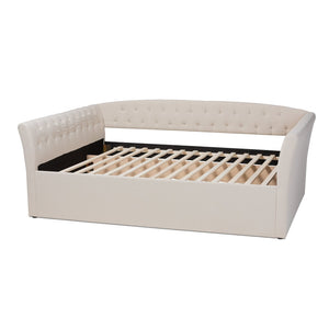 Baxton Studio Baxton Studio Delora Elegant Beige Upholstered Queen Daybed with Button Tufting & Easy Assembly CF9044-B-Beige-Daybed-Q