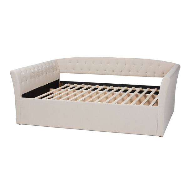 Baxton Studio Baxton Studio Delora Elegant Beige Upholstered Queen Daybed with Button Tufting & Easy Assembly CF9044-B-Beige-Daybed-Q