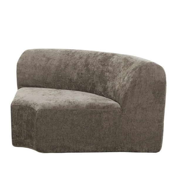 English Elm 111" Curved Sectional Sofa Set Plush Lamb Wool Upholstery Deep Seat Ottoman Lounge Dark Brown N767P371305D